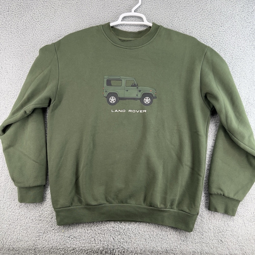 Pacsun Land Rover Crewneck Sweatshirt Green Mens Boxy Fit M Cotton Blend